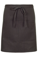 Fame Charcoal Pinstripe Half Bistro Apron (2 Pockets)