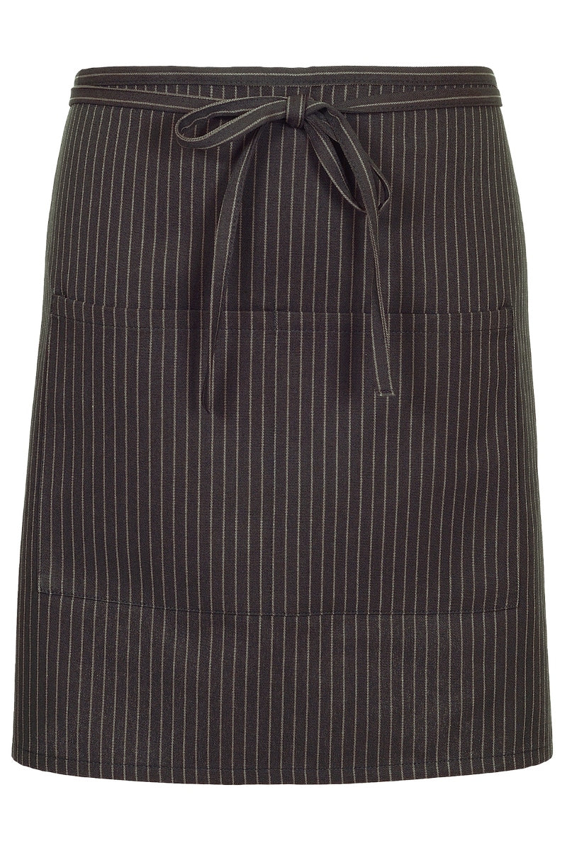 Charcoal Pinstripe Half Bistro Apron (2 Pockets)
