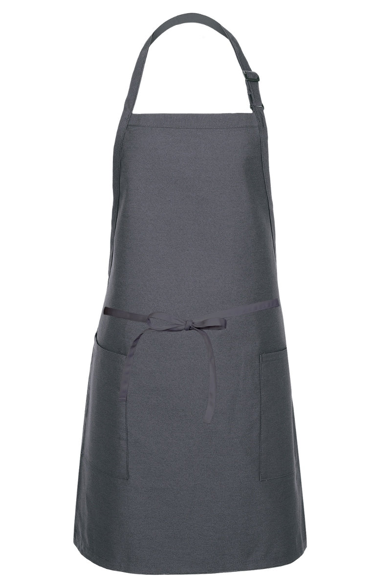 Charcoal Bib Adjustable Apron (2-Patch Pockets)