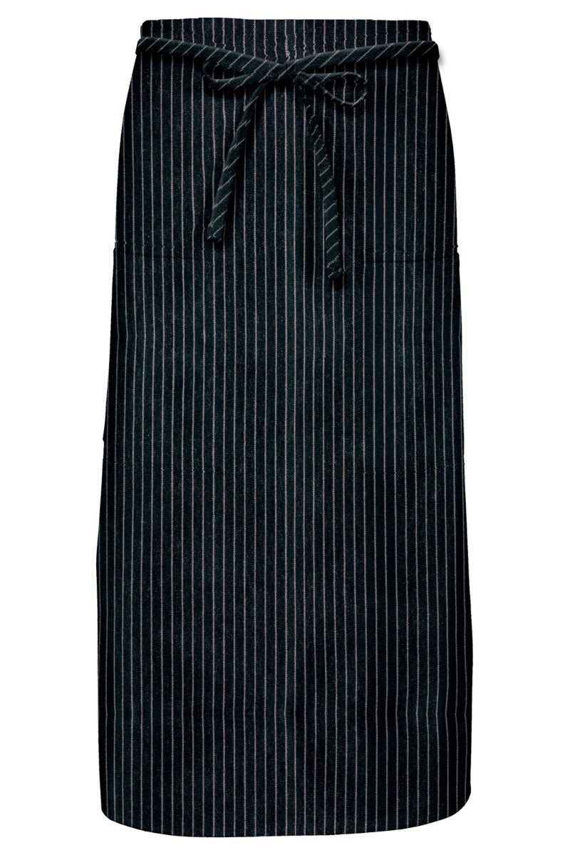 Black & Gray Pinstripe Bistro Apron (2 Pockets)