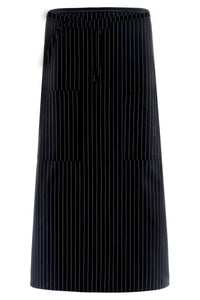 Black & White Pinstripe Bistro Apron (2 Pockets)