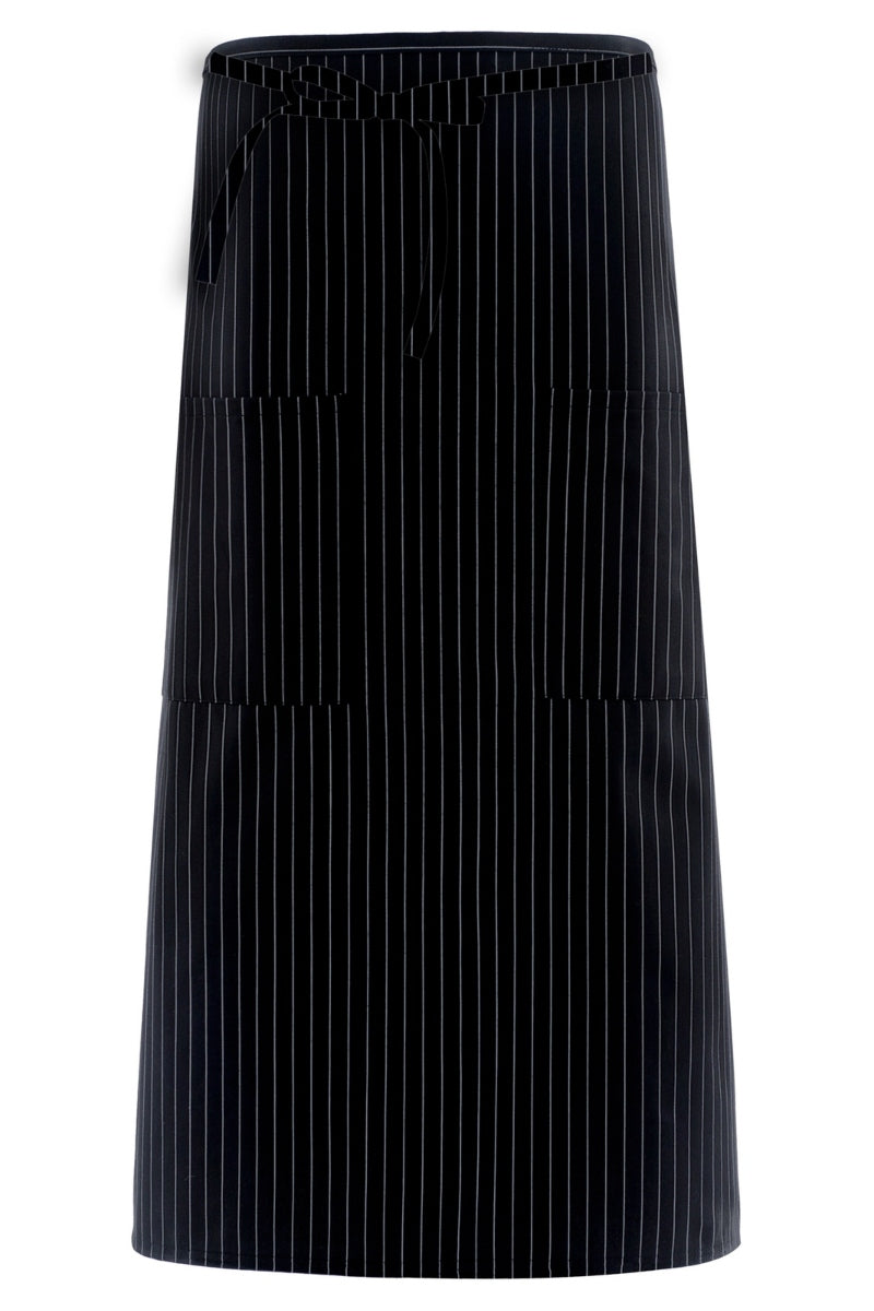 Black & White Pinstripe Bistro Apron (2 Pockets)