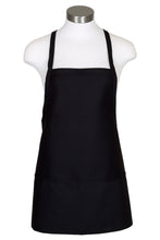 Black Criss Cross Bib Apron (3 Pockets)