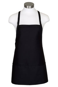 Black Criss Cross Bib Apron (3 Pockets)