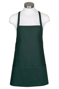Hunter Green Criss Cross Bib Apron (3 Pockets)