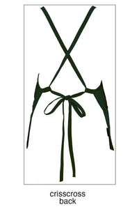 Hunter Green Criss Cross Bib Apron (3 Pockets)