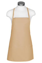 Khaki Criss Cross Bib Apron (3 Pockets)
