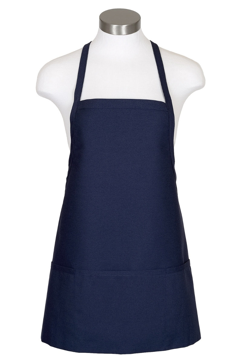 Navy Criss Cross Bib Apron (3 Pockets)