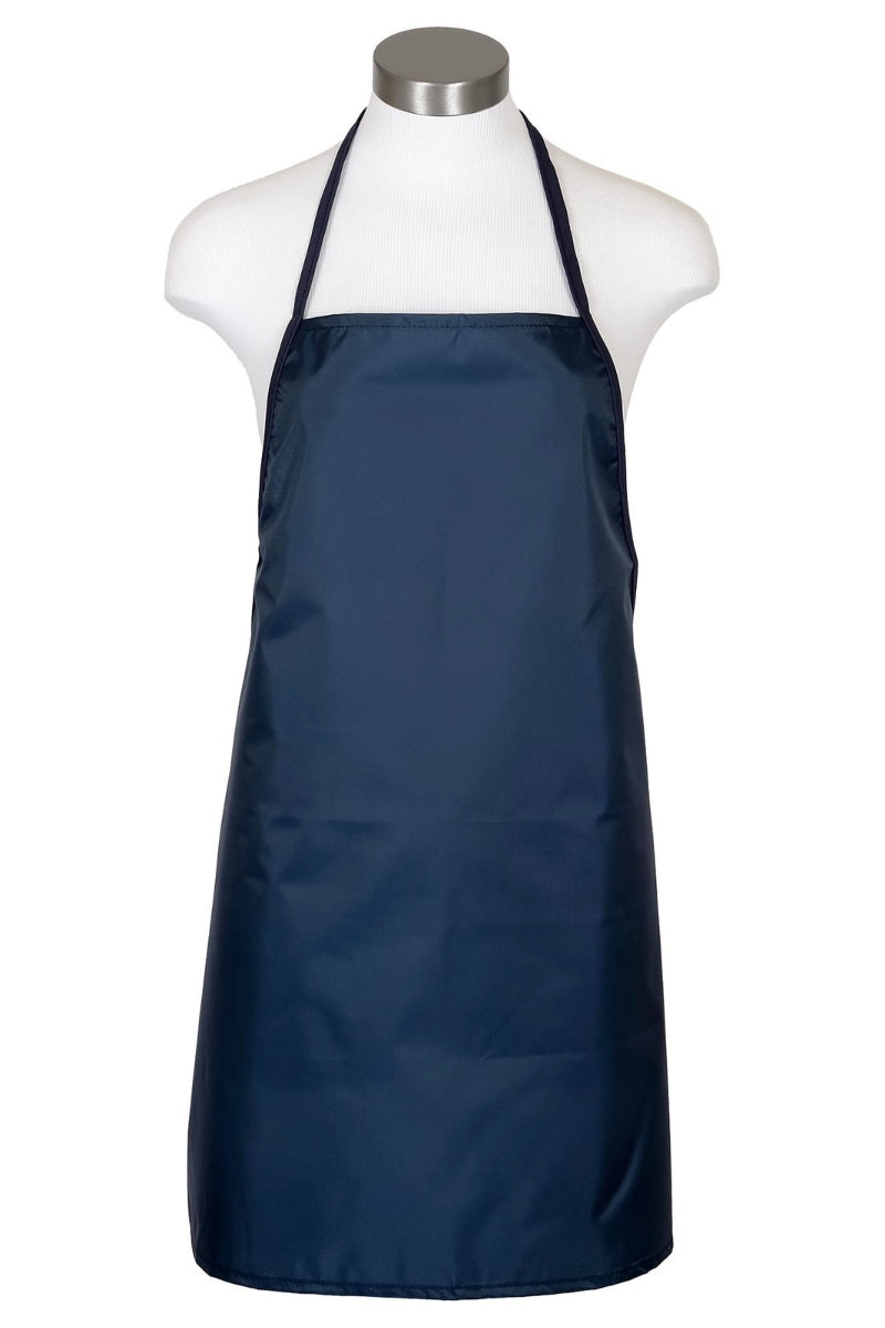 Navy Water Repellant Bib Apron (No Pockets)