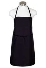 Black Water Repellant Bib Apron (No Pockets)