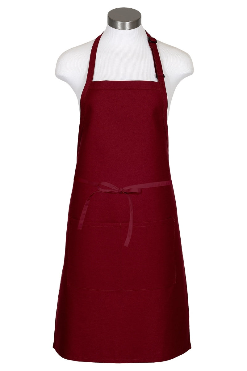 Burgundy Butcher Adjustable Apron (2 Pockets)