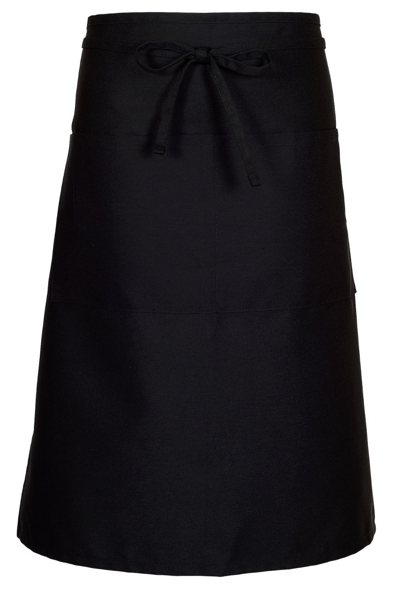Black Mid-Length Bistro Apron (2 Pocket / Center Divide)