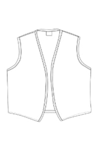 Turquoise No Buttons Unisex Vest with No Pockets