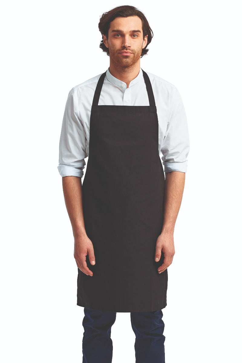 Black Organic Cotton Bib Apron (No Pockets) – ApronWarehouse