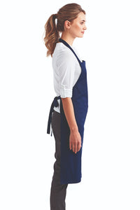 Navy Organic Cotton Bib Apron (No Pockets)