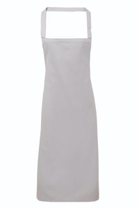 Silver Organic Cotton Bib Apron (No Pockets)