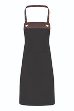 Black/Brown Espresso Adjustable Bib Apron (2 Pockets)