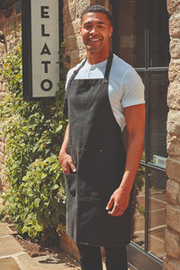 Indigo Denim Bib Adjustable Apron (4 Pocket Pouch)