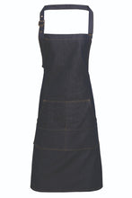 Indigo Denim Bib Adjustable Apron (4 Pocket Pouch)