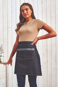 Indigo Denim Mid-Length Waist Apron (1 Wide Pocket)