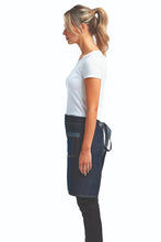 Indigo Denim Mid-Length Waist Apron (1 Wide Pocket)