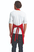 Red "Calibre" Heavy Cotton Canvas Adjustable Bib Apron (No Pockets)