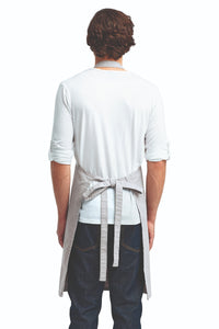 Silver "Calibre" Heavy Cotton Canvas Adjustable Bib Apron (No Pockets)