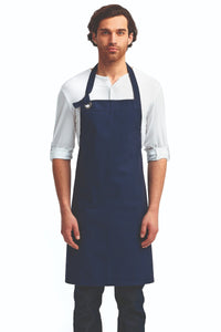 Navy "Calibre" Heavy Cotton Canvas Adjustable Bib Apron (No Pockets)