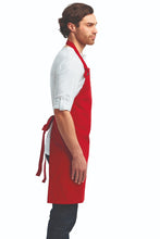 Red "Calibre" Heavy Cotton Canvas Adjustable Bib Apron (No Pockets)