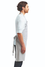 Silver "Calibre" Heavy Cotton Canvas Adjustable Bib Apron (No Pockets)