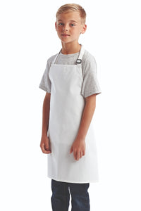 White Recycled Youth Bib Apron (No Pockets)