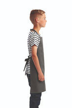Artisan Collection by Reprime Dark Grey Recycled Youth Bib Apron (No Pockets)