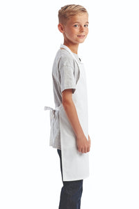 White Recycled Youth Bib Apron (No Pockets)