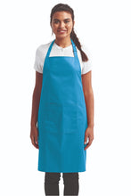 Artisan Collection by Reprime Turquoise Sustainable Bib Apron (1 Pocket w/ Pencil Divide)