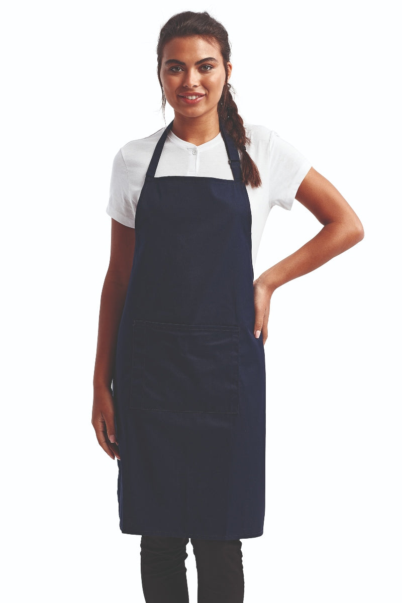 Navy Sustainable Bib Apron (1 Pocket w/ Pencil Divide)