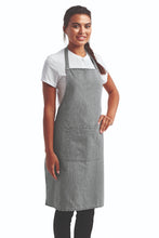 Artisan Collection by Reprime Grey Denim Sustainable Bib Apron (1 Pocket w/ Pencil Divide)