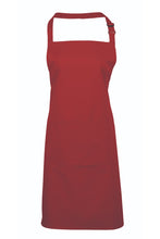 Red Sustainable Bib Apron (1 Pocket w/ Pencil Divide)