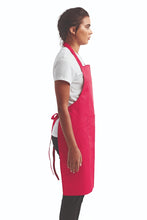 Artisan Collection by Reprime Hot Pink Sustainable Bib Apron (1 Pocket w/ Pencil Divide)