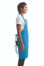 Artisan Collection by Reprime Turquoise Sustainable Bib Apron (1 Pocket w/ Pencil Divide)