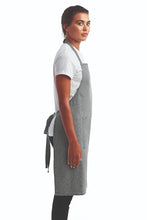 Artisan Collection by Reprime Grey Denim Sustainable Bib Apron (1 Pocket w/ Pencil Divide)