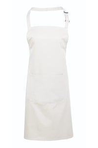 White Sustainable Bib Apron (1 Pocket w/ Pencil Divide)