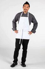 White Bib Adjustable Apron (3 Pockets)