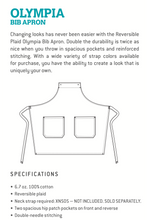 Olympia Navy Bib Apron (2 Pocket Reversible)