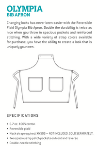 Olympia Navy Bib Apron (2 Pocket Reversible)