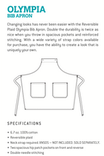 Olympia Grey Bib Apron (2 Pocket Reversible)