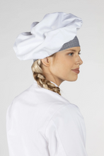 White w/ Houndstooth Trim Twill Chef Hat