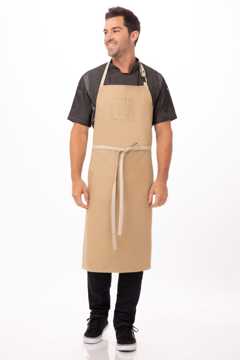 Austin Natural Chefs Bib Adjustable Apron (1 Pocket) – ApronWarehouse