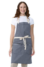 Chef Works Ridgewood Indigo Blue Stripe Bib Apron
