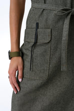 Utility Olive Natural Bib Apron