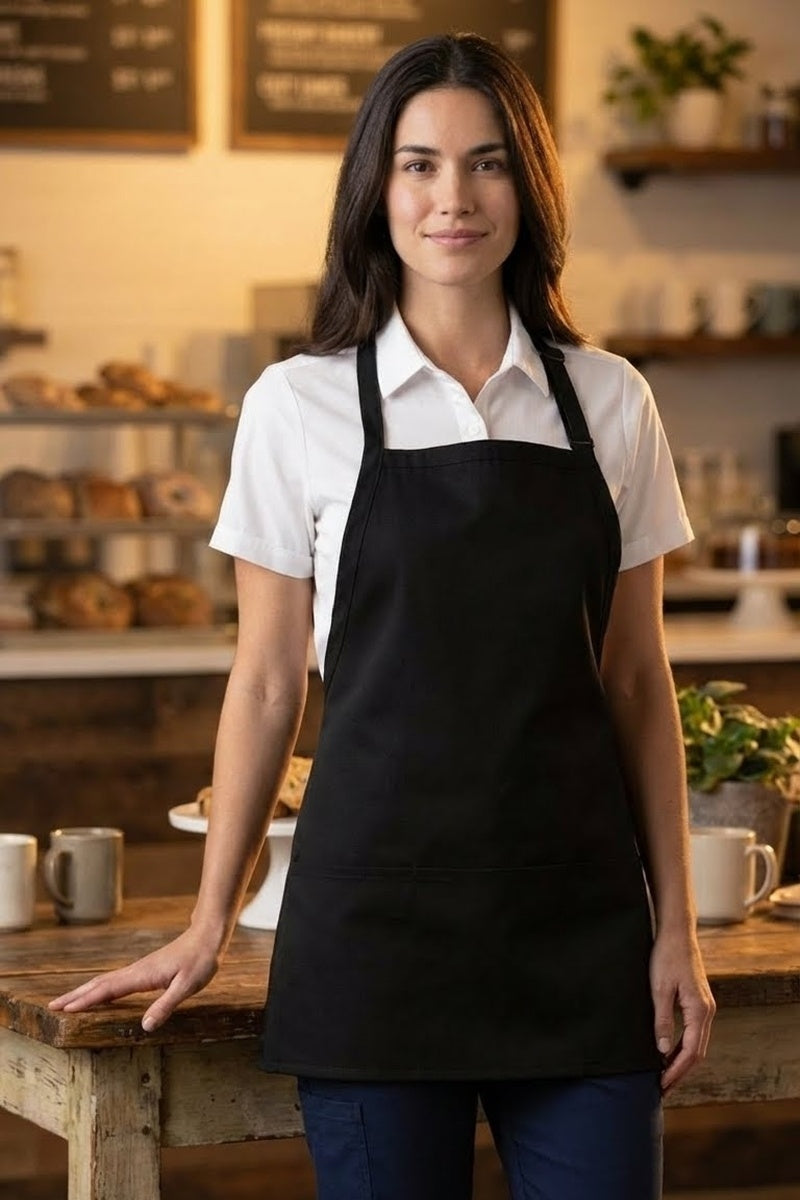 Black Bib Adjustable Apron (3 Pockets) – ApronWarehouse